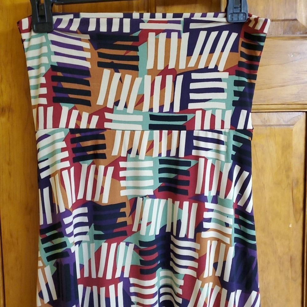 LuLaRoe XS Ana Maxi Skirt Womens Multicolor Geometric Abstract Print Casual Boho